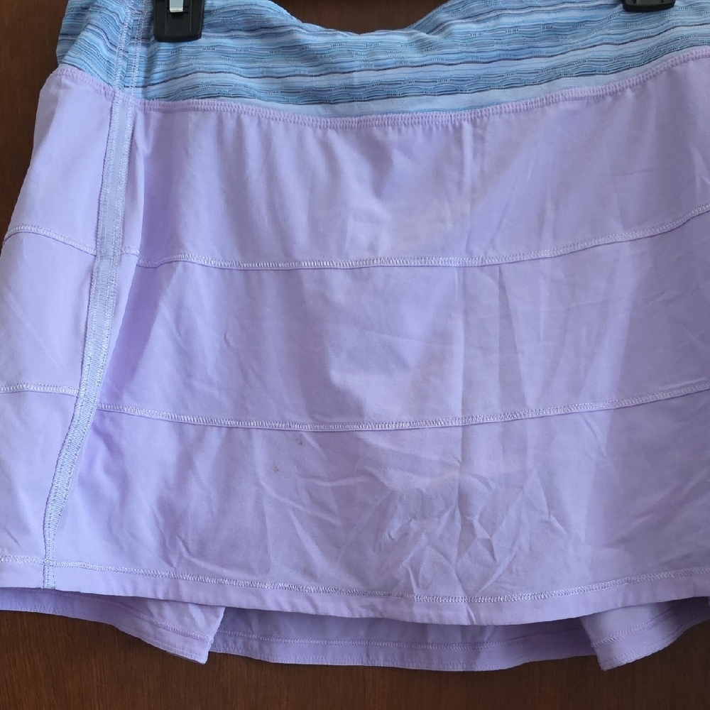 Lululemon Pace Rival Skort Purple with Blue Wave Waistband Sz 12 - Picture 7 of 11